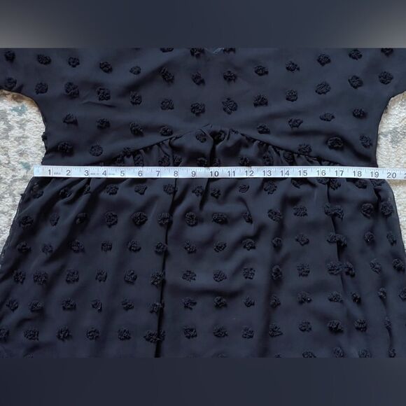 Ecowish Black Oversized Babydoll Boho Dress w/Balls of Fabric (Size: Small) - Picture 8 of 16